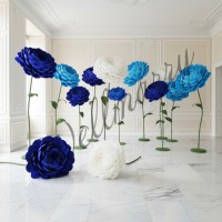 Ростовой цветок из бумаги "Пион голубой" Ростовой цветок из бумаги "Пион голубой"